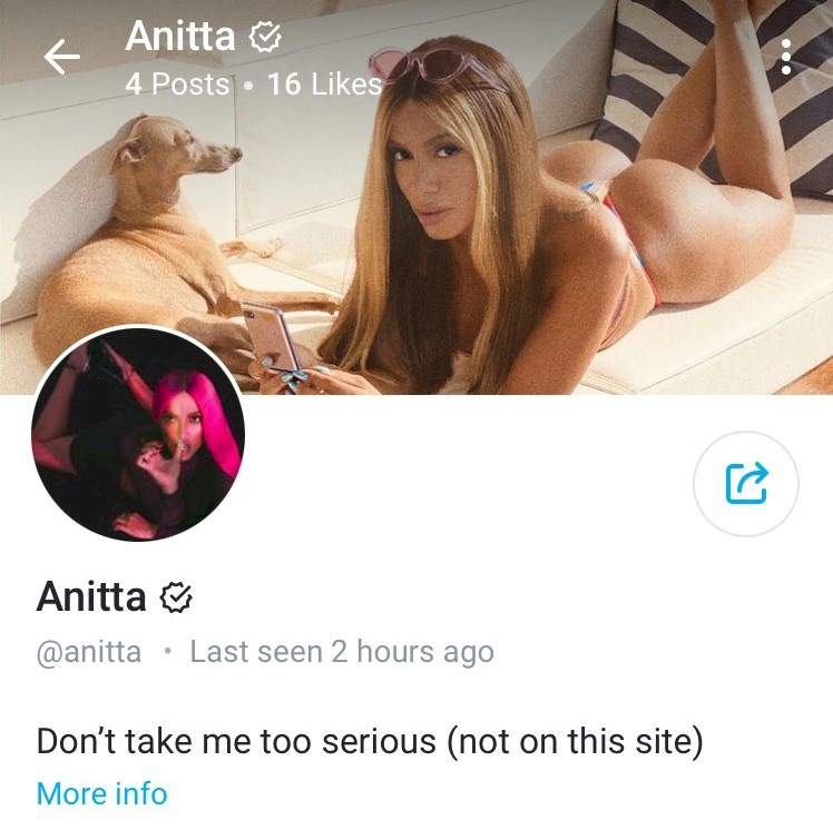 Anitta abre conta em plataforma de conteúdo adulto 